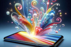 Kreative Ideen, die aus dem Smartphone sprudeln, KI generiert